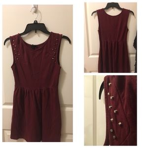 Burgundy Studded Dress